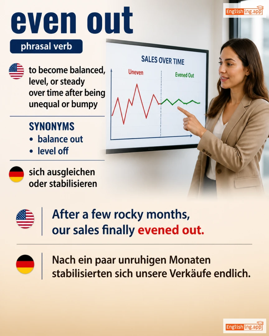 Even Out: English expression meaning and example