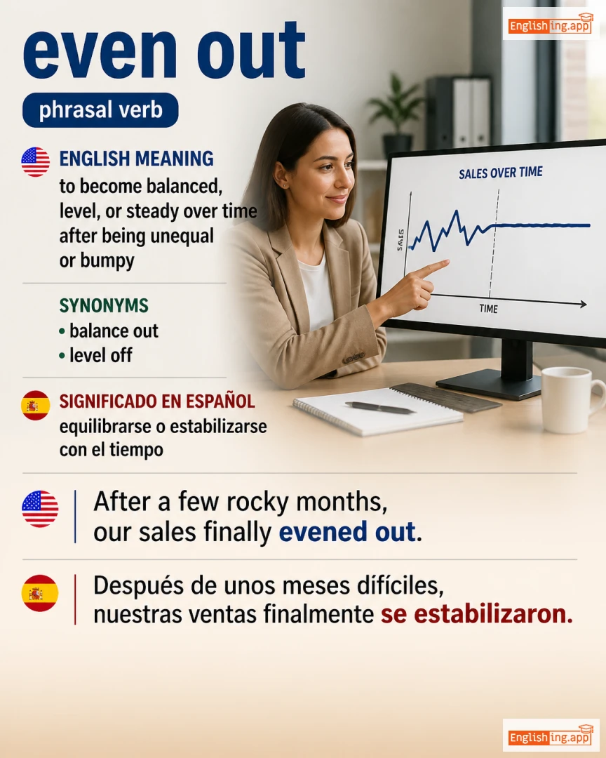 Even Out: English expression meaning and example