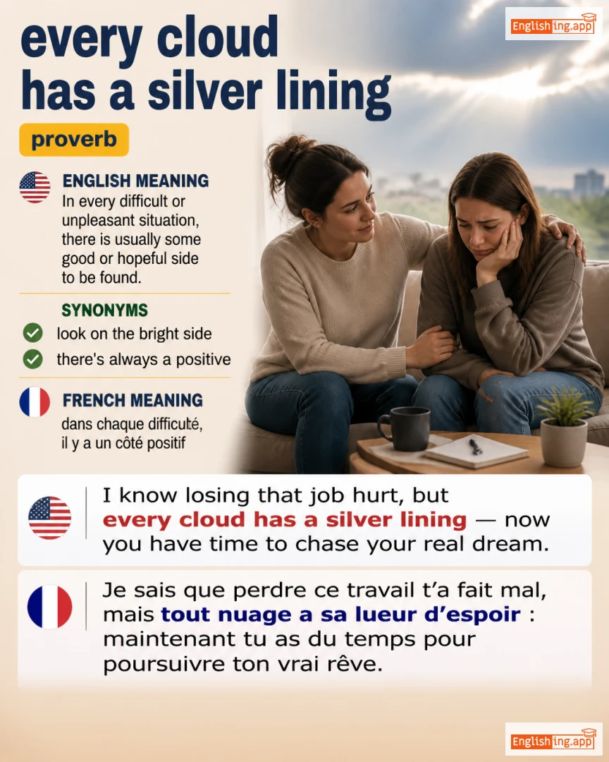 Every Cloud Has A Silver Lining: English expression meaning and example