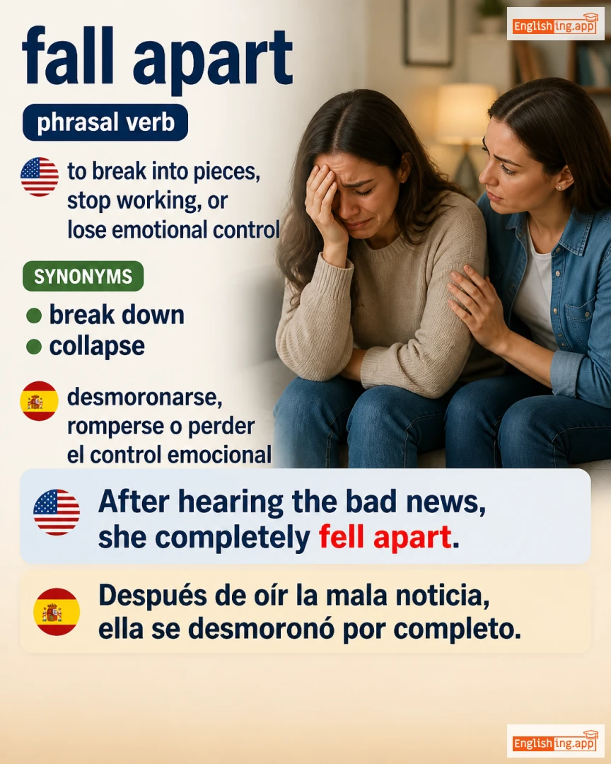 Fall Apart: English expression meaning and example