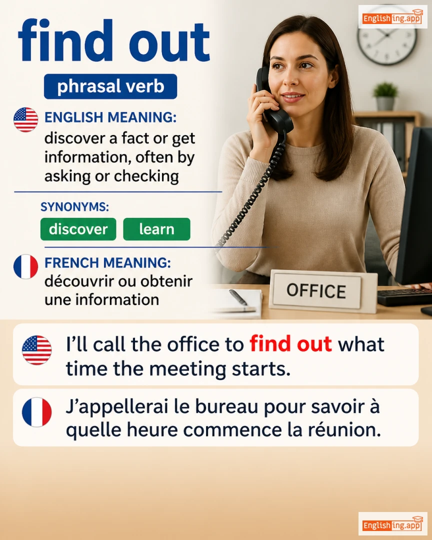 Find Out: English expression meaning and example