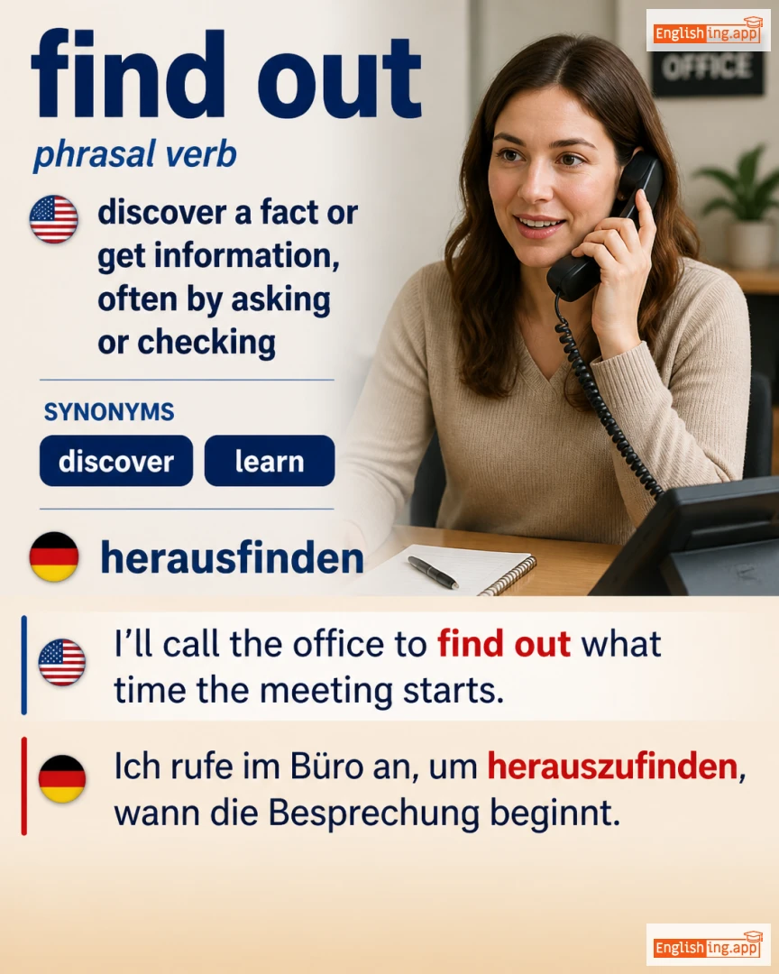 Find Out: English expression meaning and example