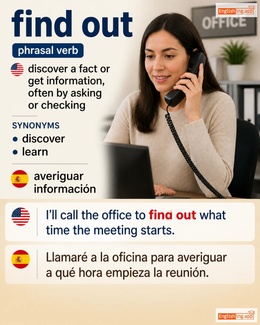 Find Out: English expression meaning and example