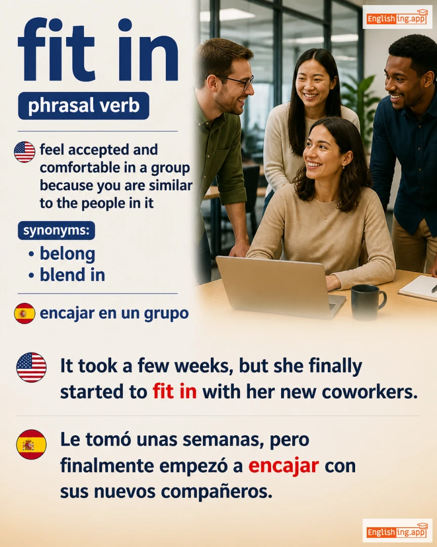 Fit In: English expression meaning and example