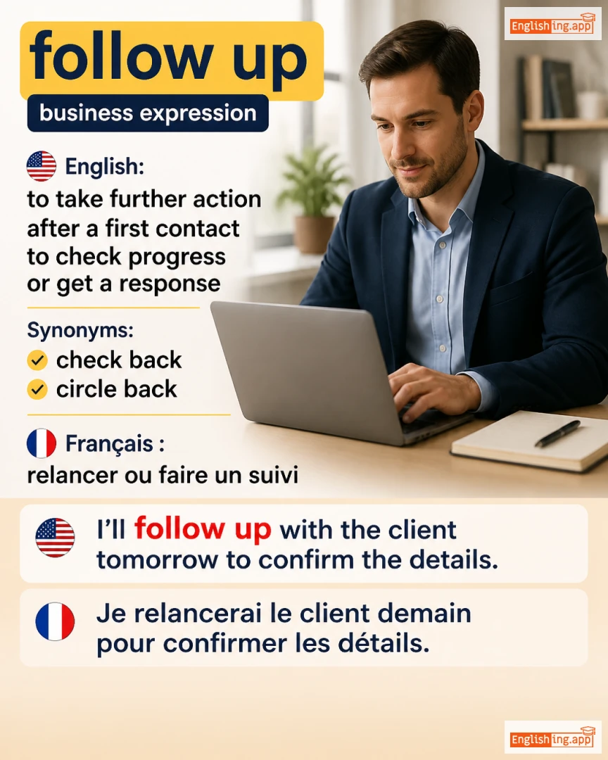Follow Up: English expression meaning and example