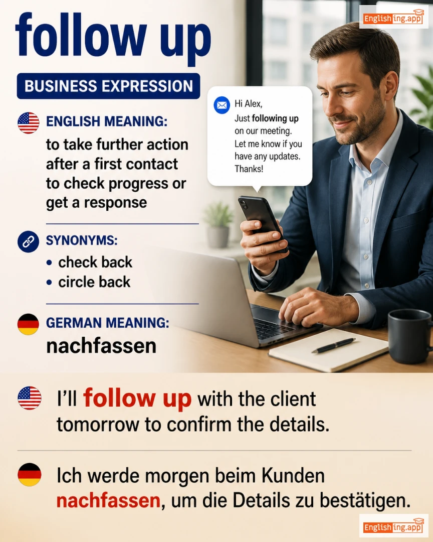 Follow Up: English expression meaning and example