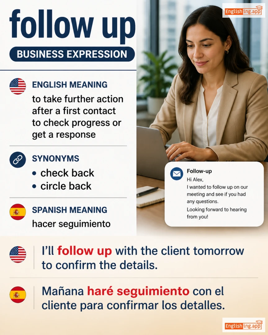 Follow Up: English expression meaning and example