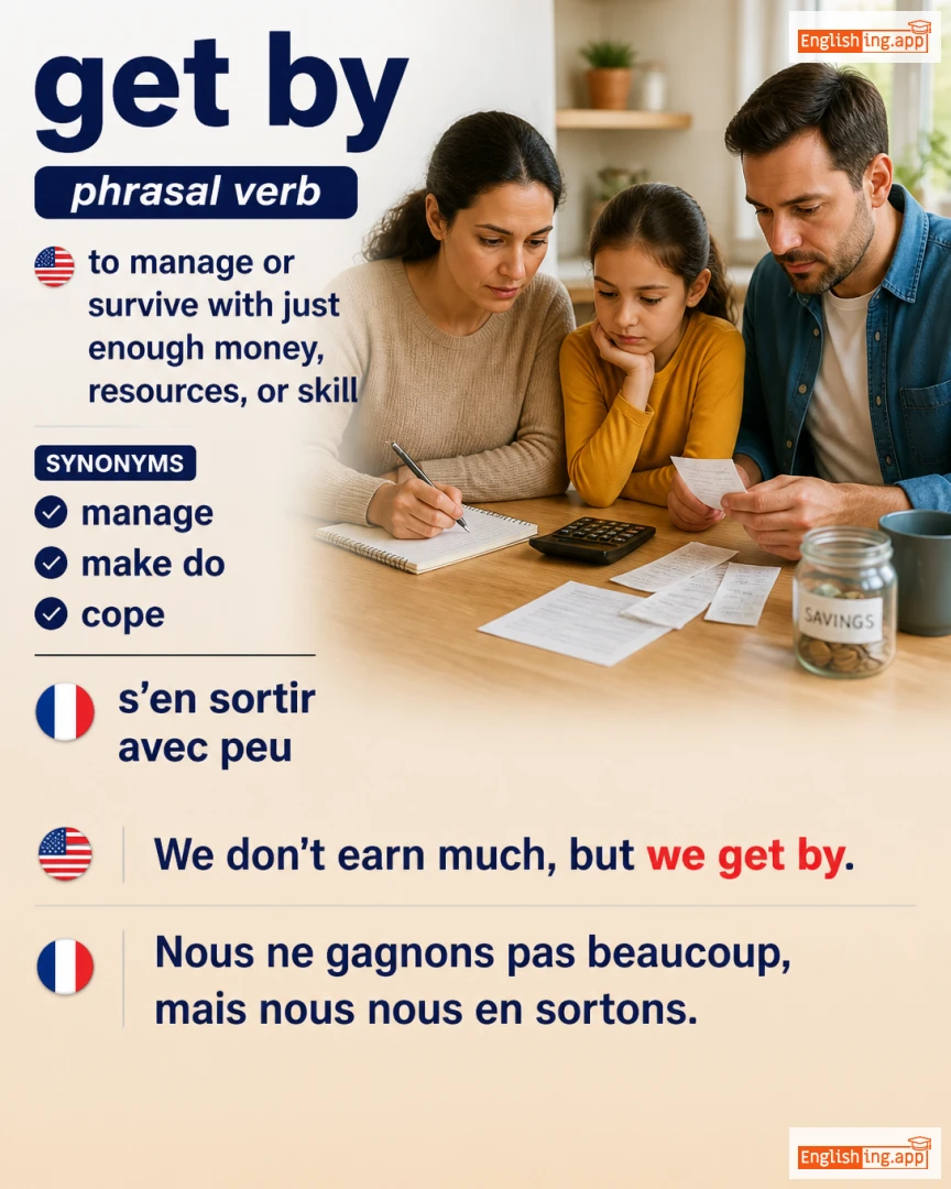Get By: English expression meaning and example