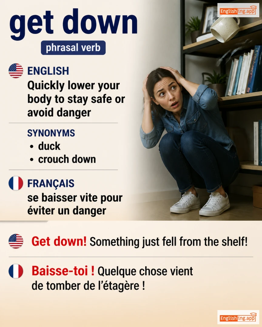 Get Down: English expression meaning and example
