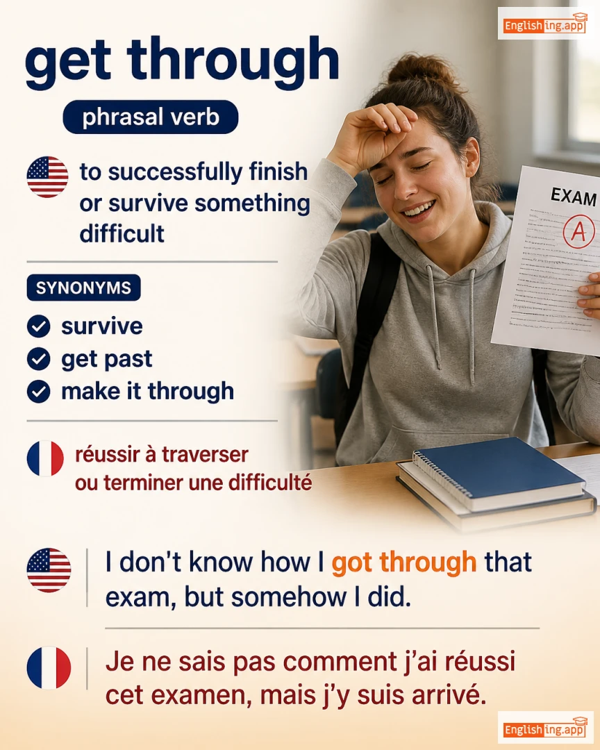 Get Through: English expression meaning and example
