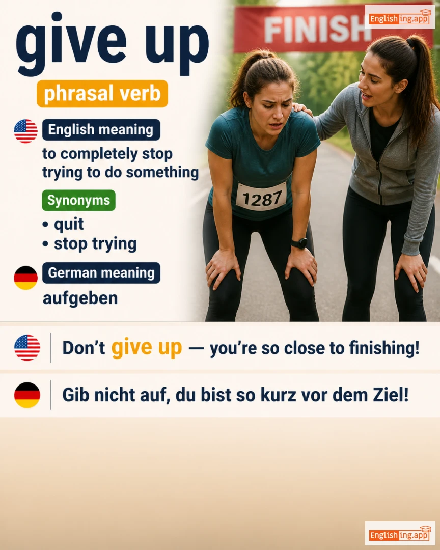 Give Up: English expression meaning and example