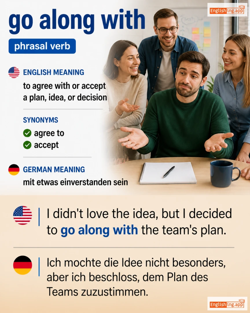 Go Along With: English expression meaning and example