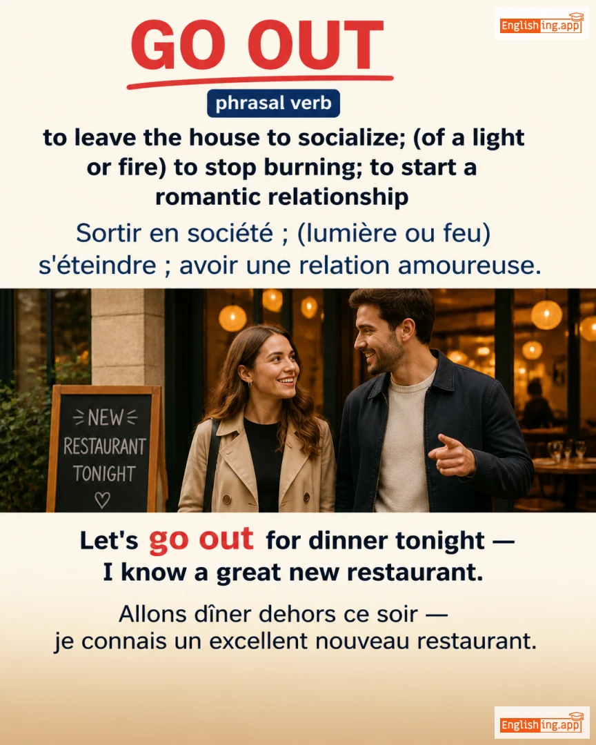 Go Out: English expression meaning and example