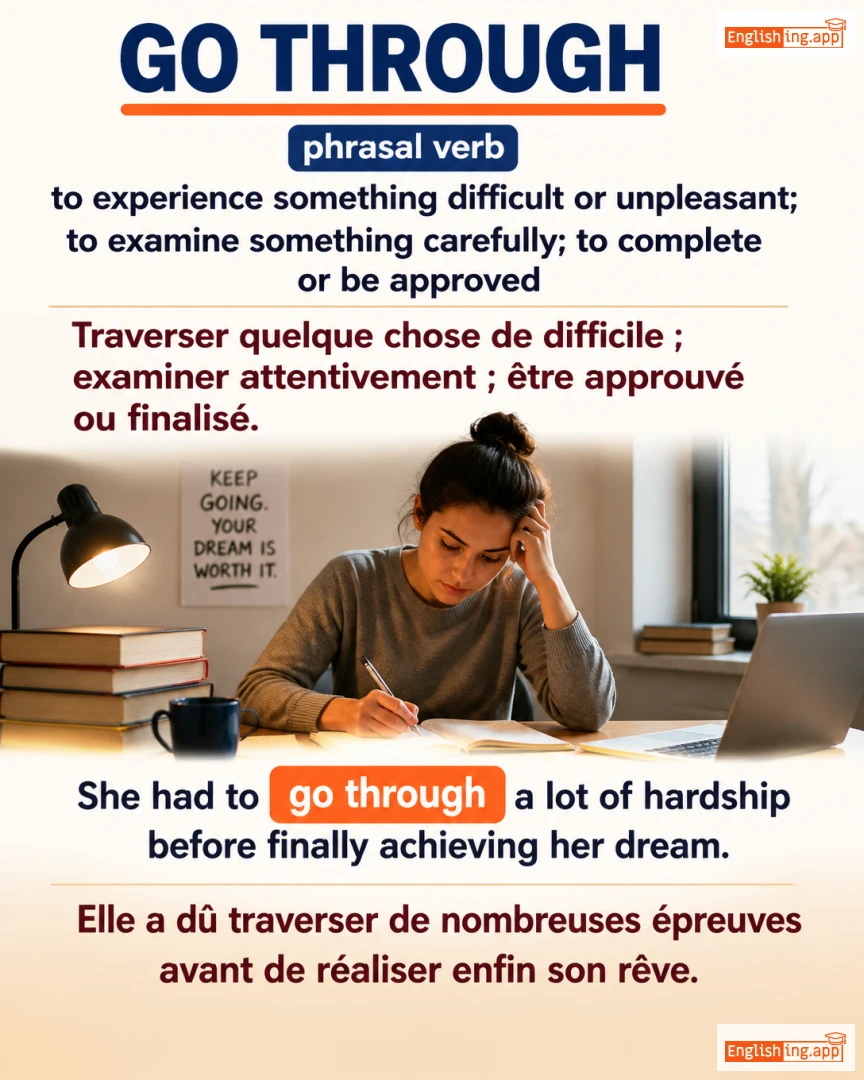 Go Through: English expression meaning and example