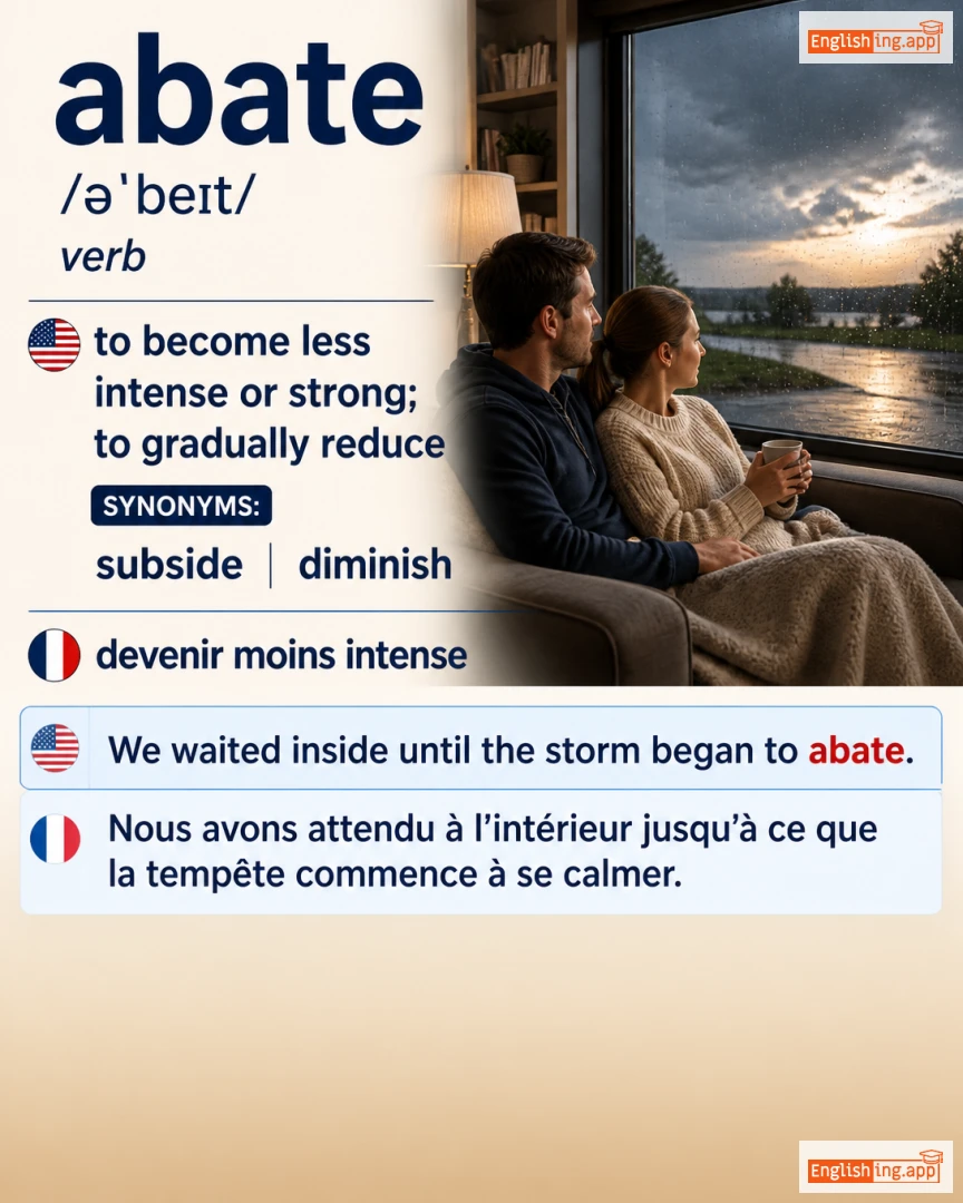 Abate: English vocabulary meaning and example