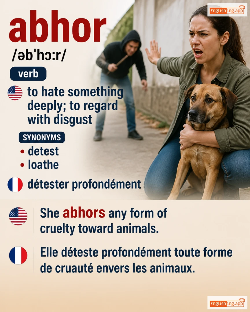 Abhor: English vocabulary meaning and example