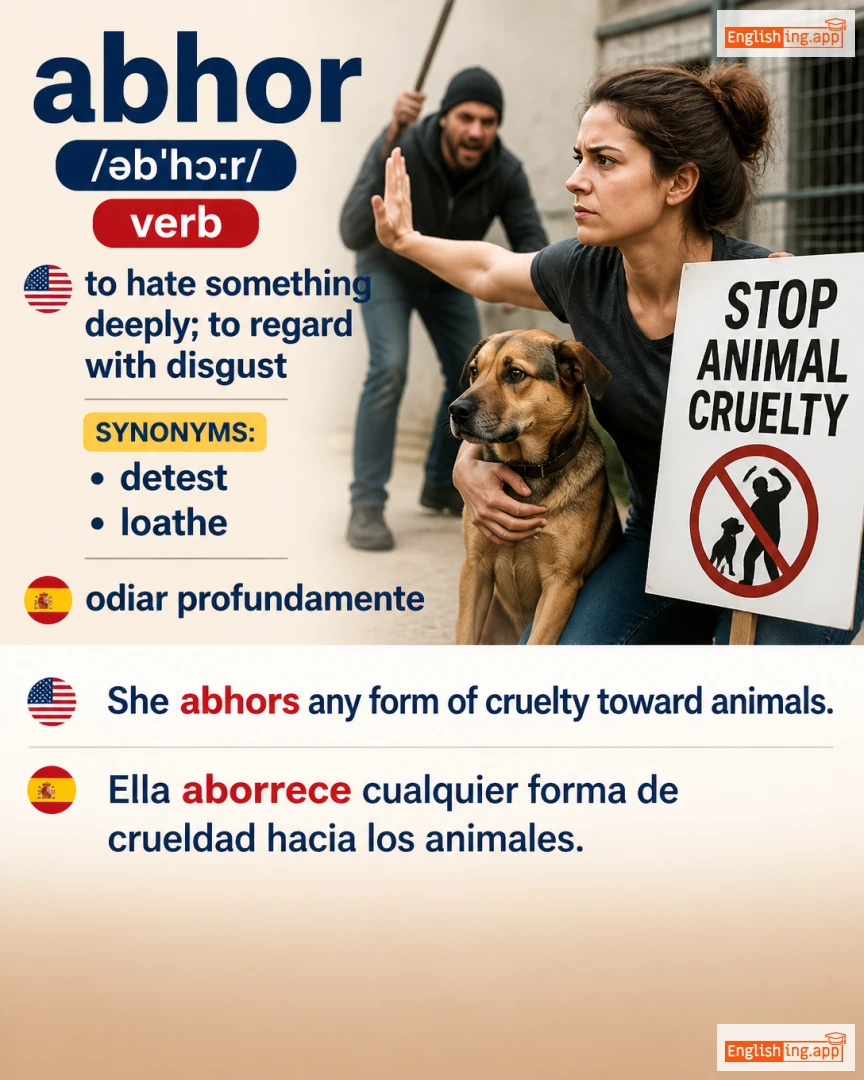 Abhor: English vocabulary meaning and example