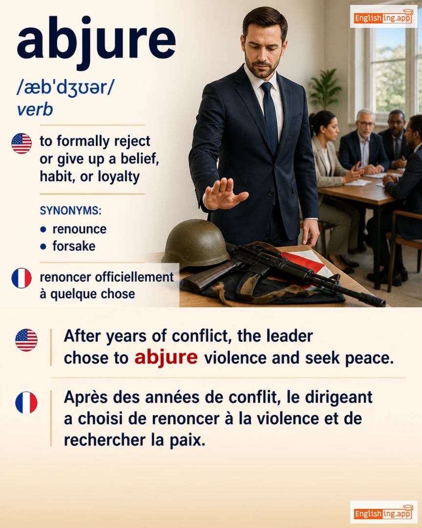 Abjure: English vocabulary meaning and example
