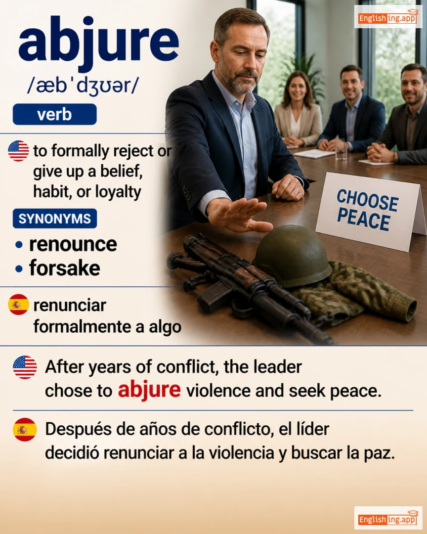 Abjure: English vocabulary meaning and example