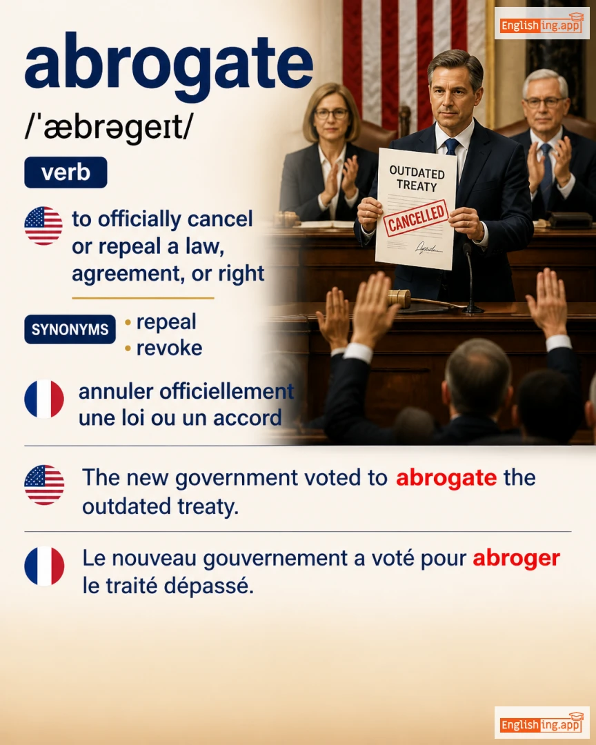Abrogate: English vocabulary meaning and example