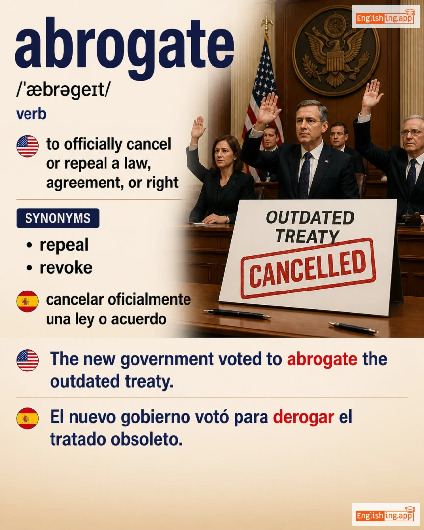 Abrogate: English vocabulary meaning and example