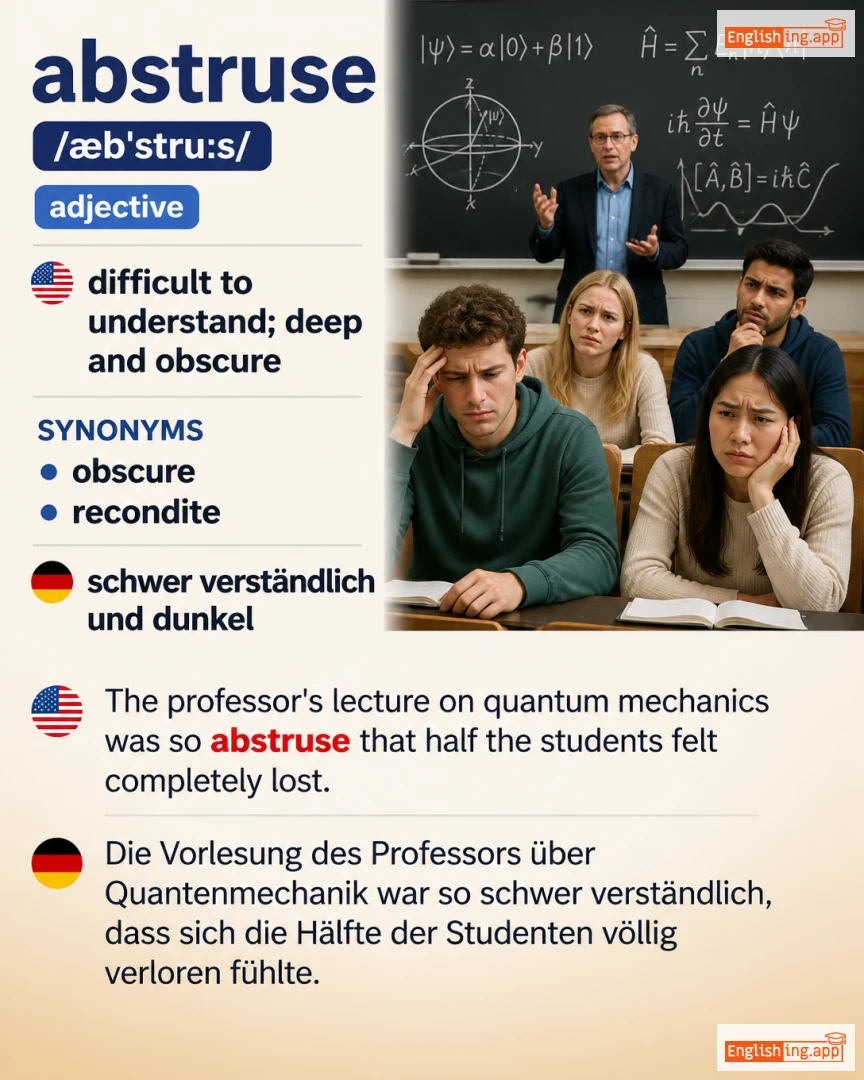 Abstruse: English vocabulary meaning and example