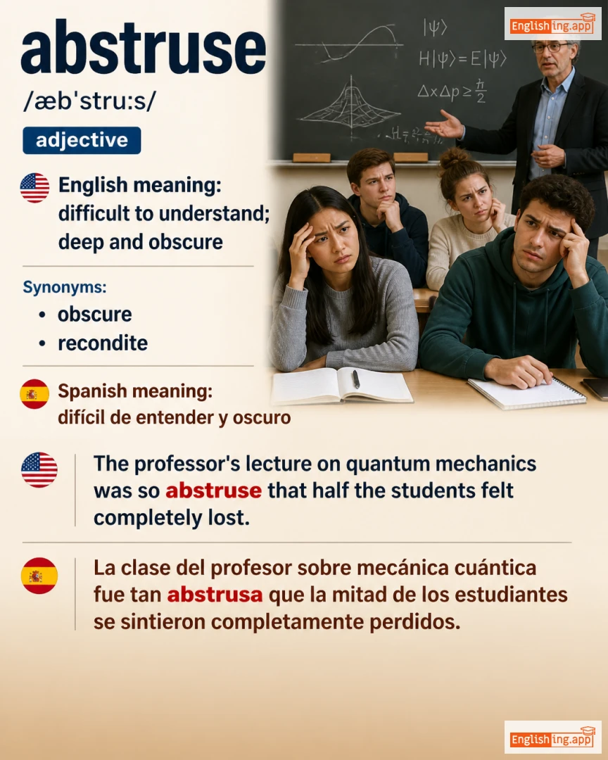 Abstruse: English vocabulary meaning and example