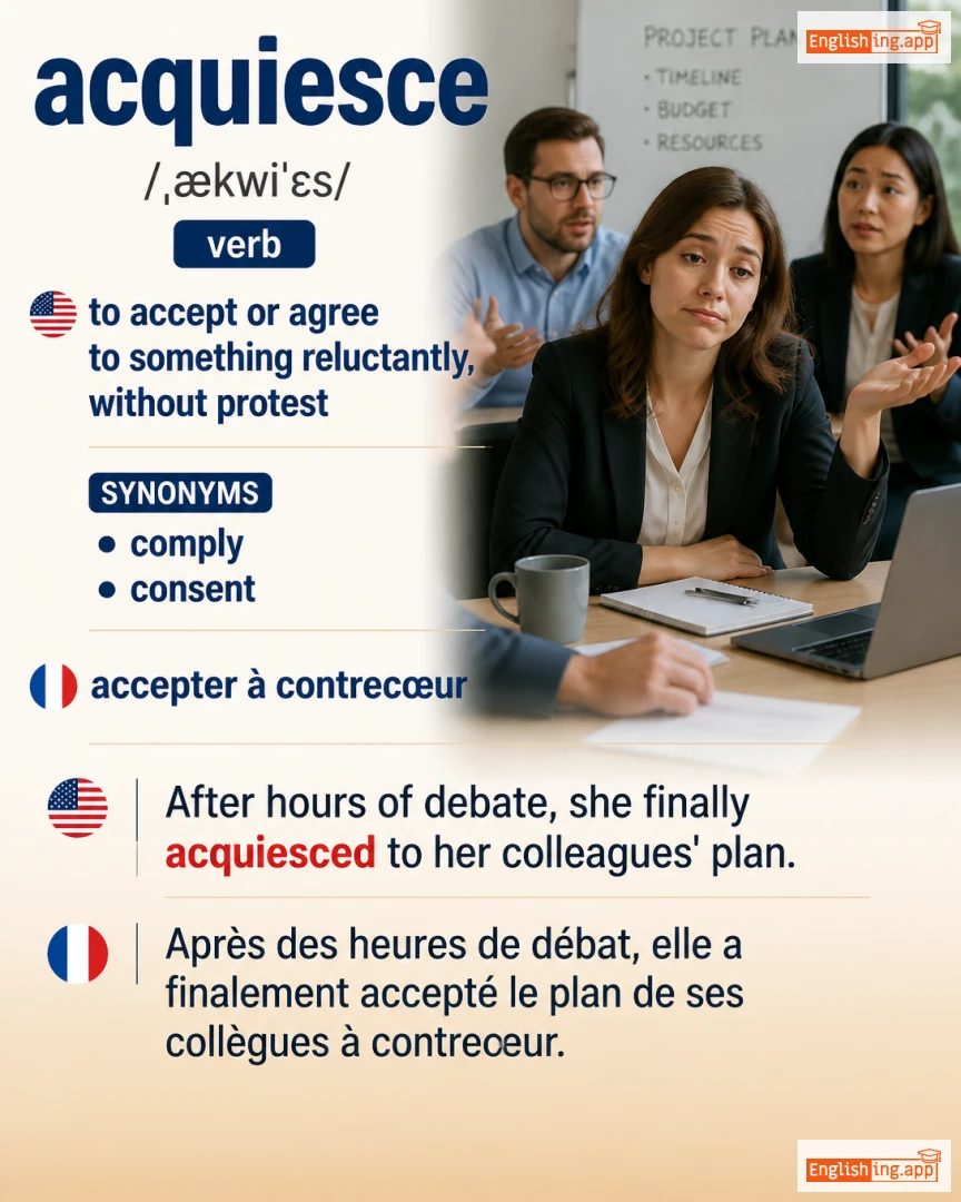 Acquiesce: English vocabulary meaning and example