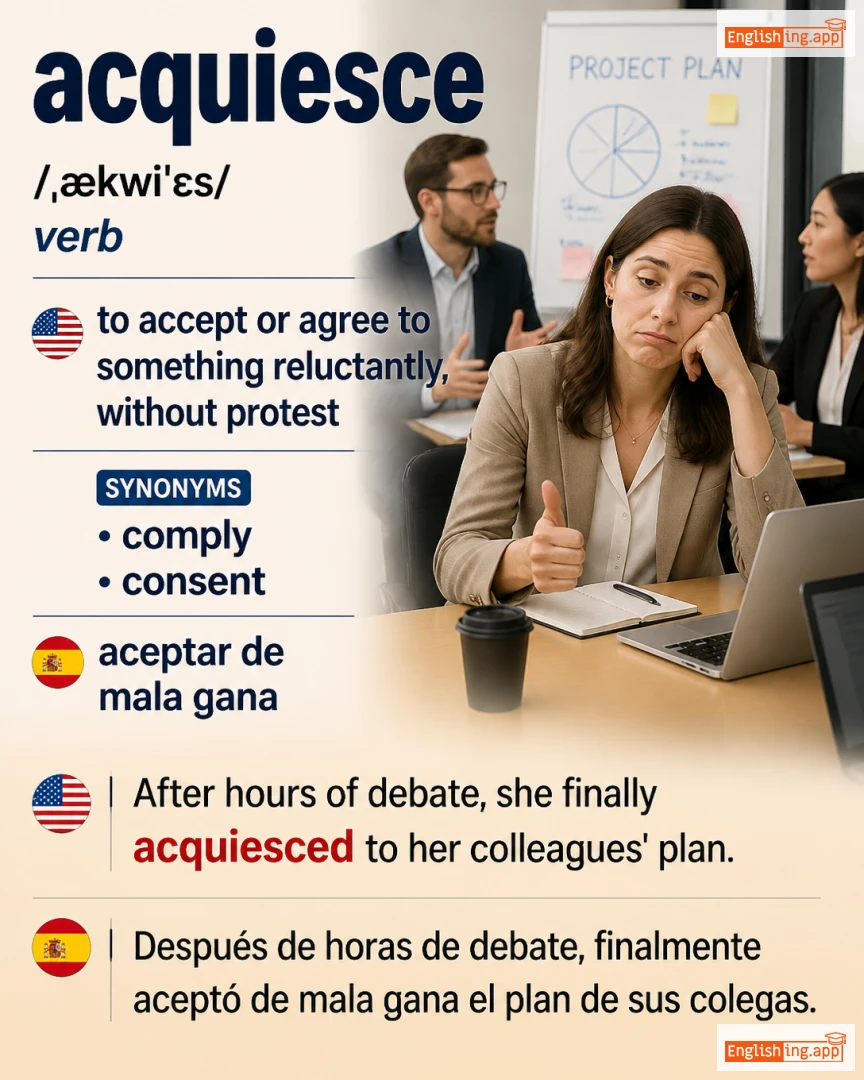 Acquiesce: English vocabulary meaning and example