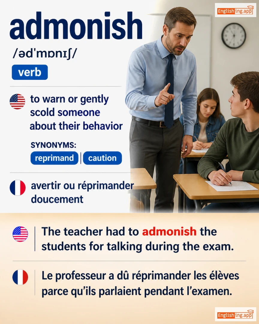 Admonish: English vocabulary meaning and example