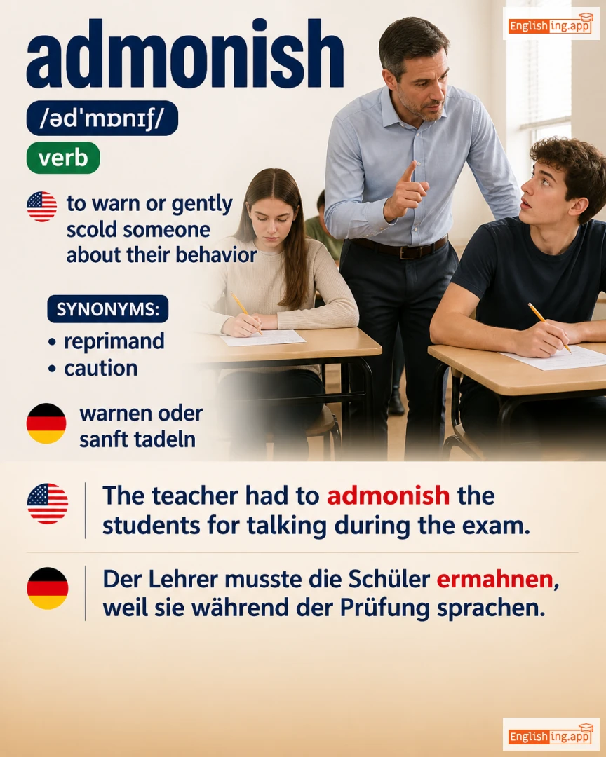 Admonish: English vocabulary meaning and example