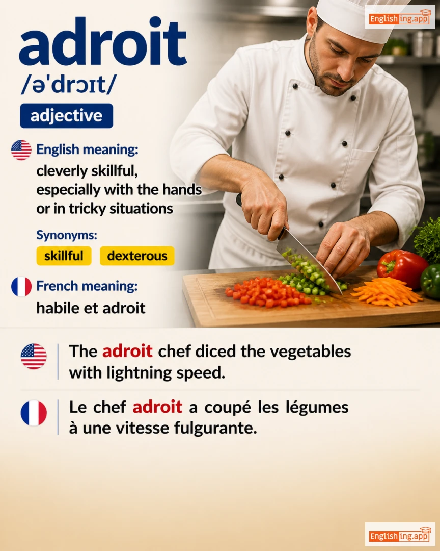 Adroit: English vocabulary meaning and example