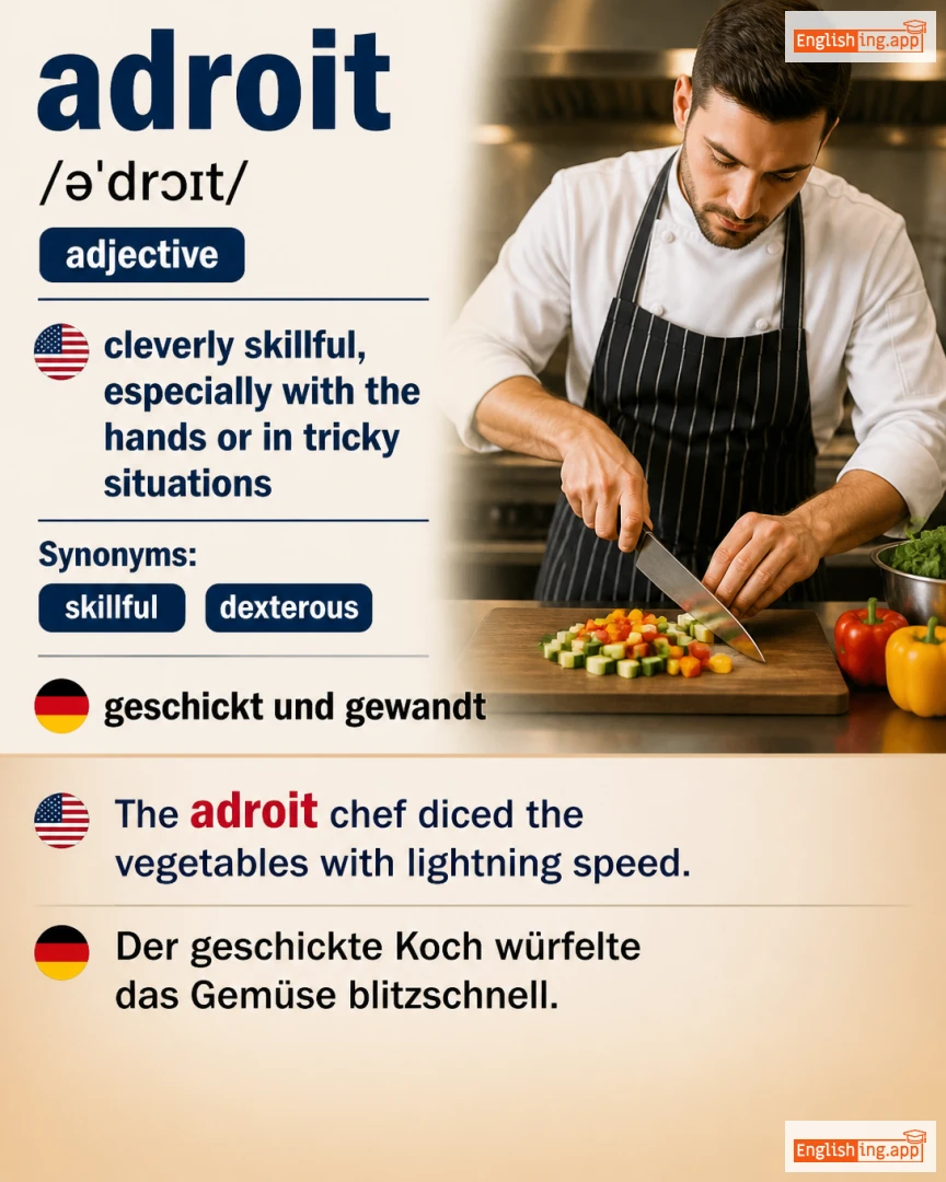 Adroit: English vocabulary meaning and example