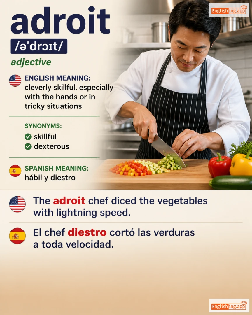 Adroit: English vocabulary meaning and example