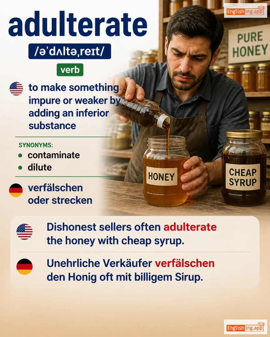 Adulterate: English vocabulary meaning and example