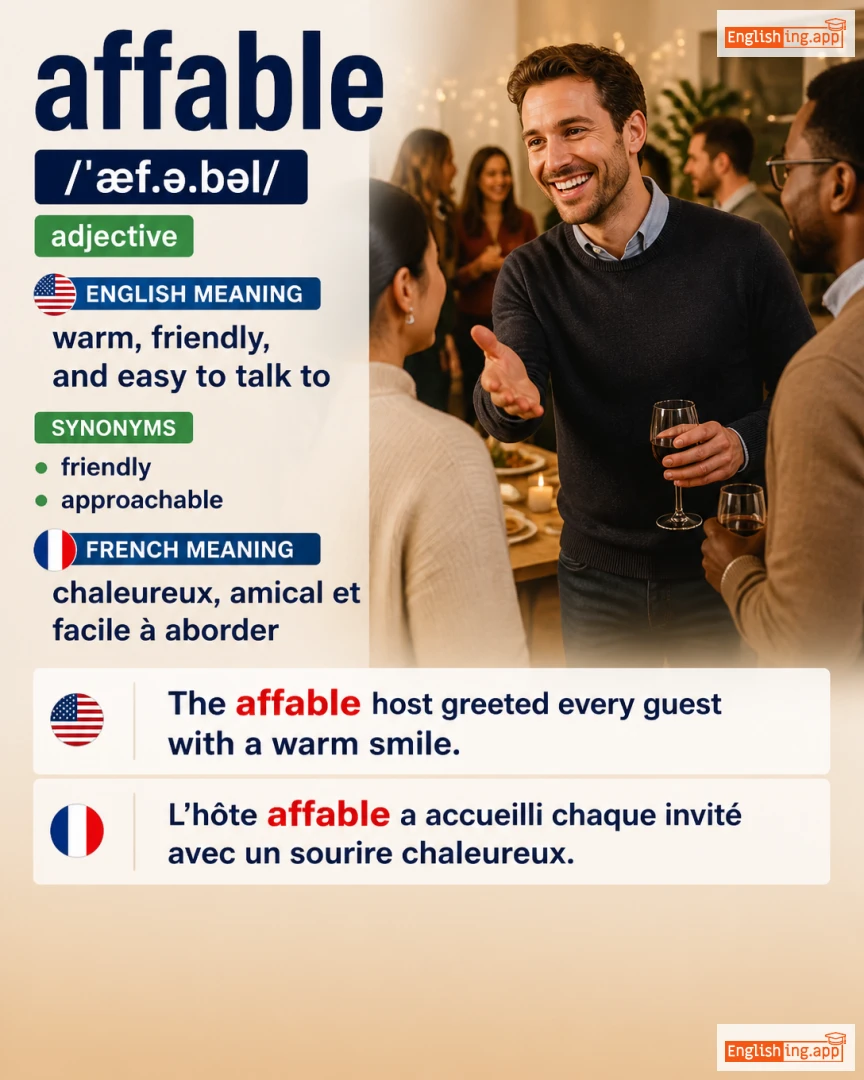 Affable: English vocabulary meaning and example