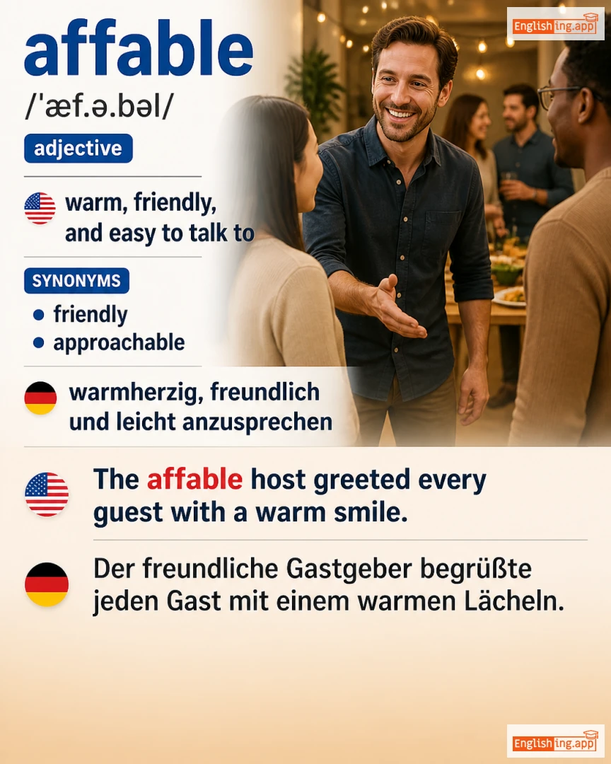 Affable: English vocabulary meaning and example