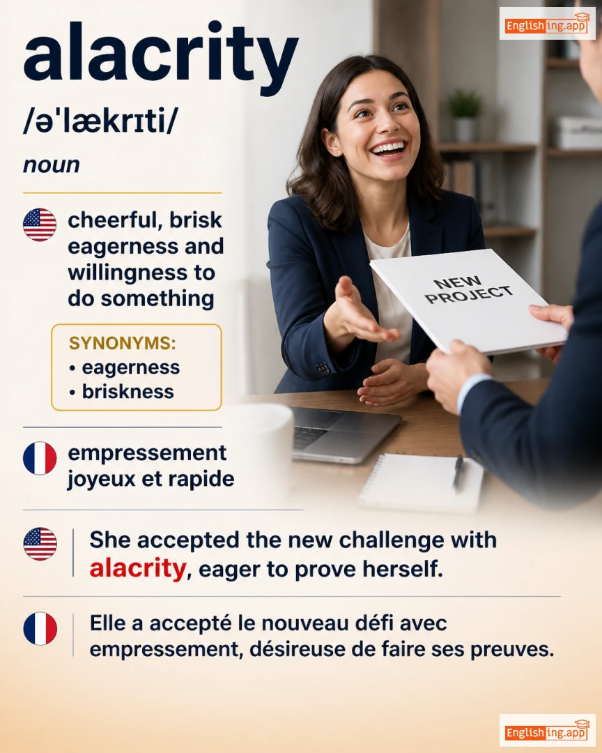 Alacrity: English vocabulary meaning and example