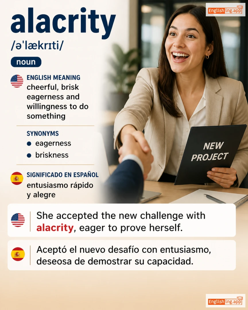 Alacrity: English vocabulary meaning and example