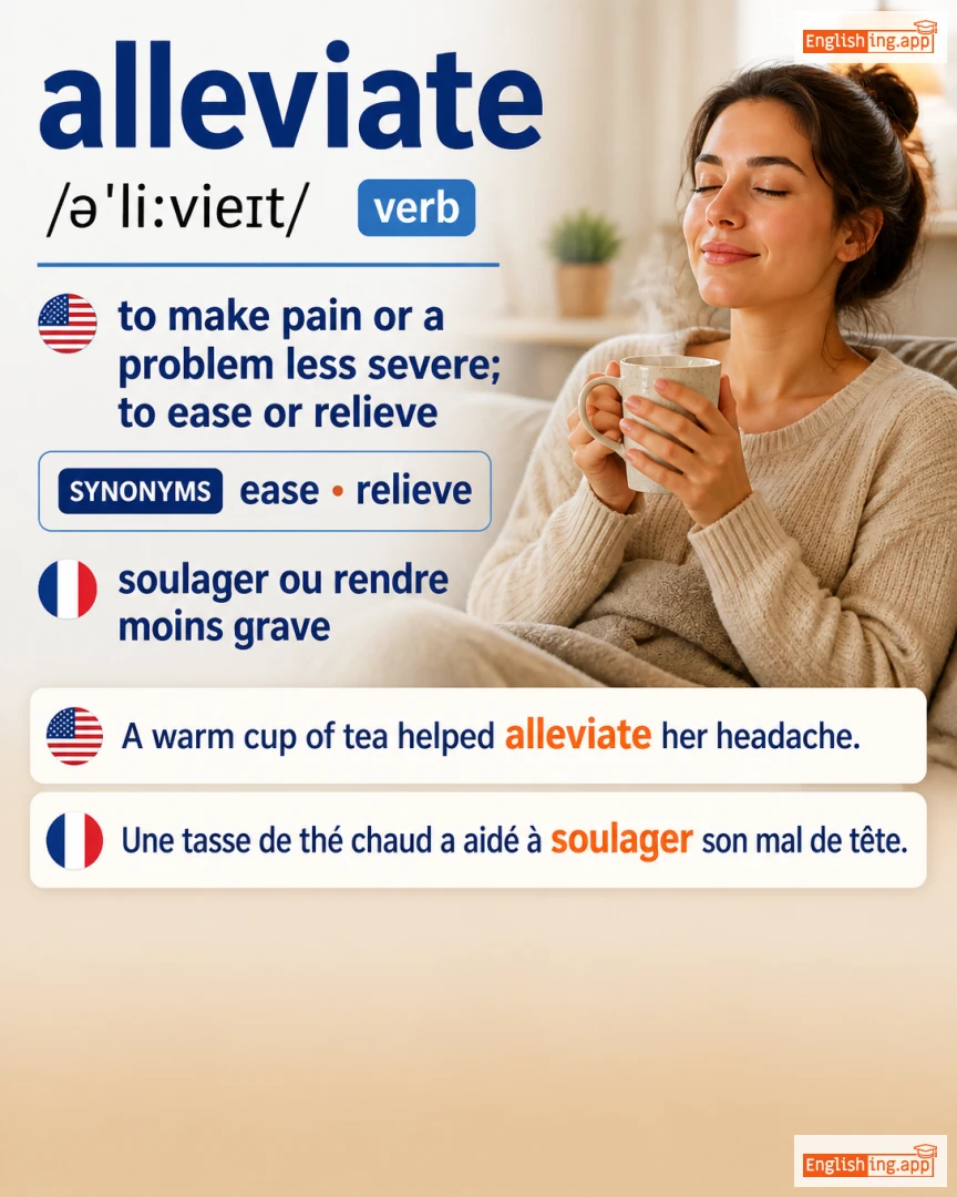 Alleviate: English vocabulary meaning and example