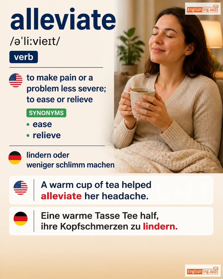 Alleviate: English vocabulary meaning and example
