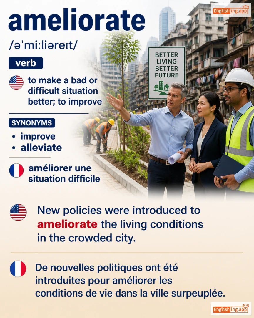 Ameliorate: English vocabulary meaning and example