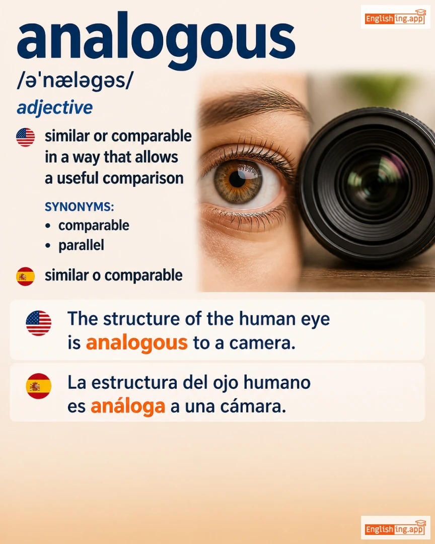 Analogous: English vocabulary meaning and example