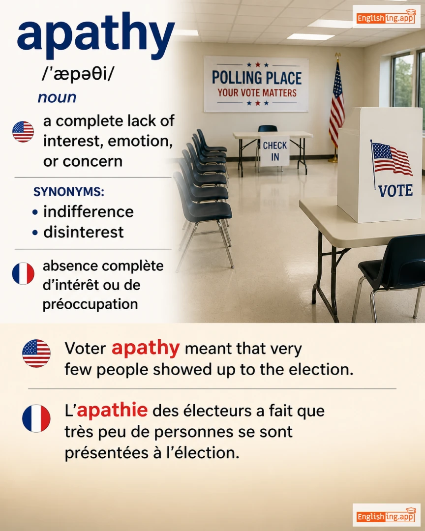 Apathy: English vocabulary meaning and example
