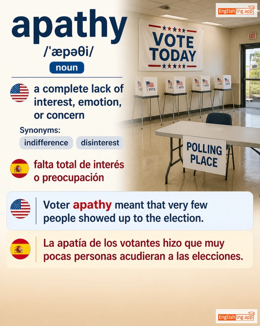 Apathy: English vocabulary meaning and example
