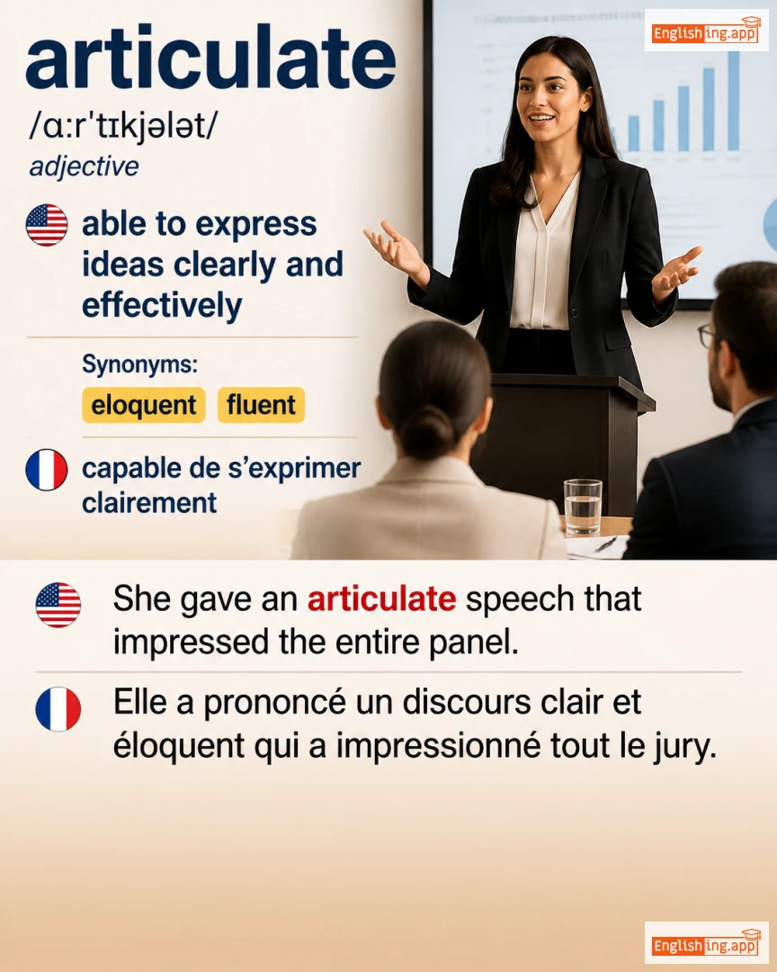 Articulate: English vocabulary meaning and example