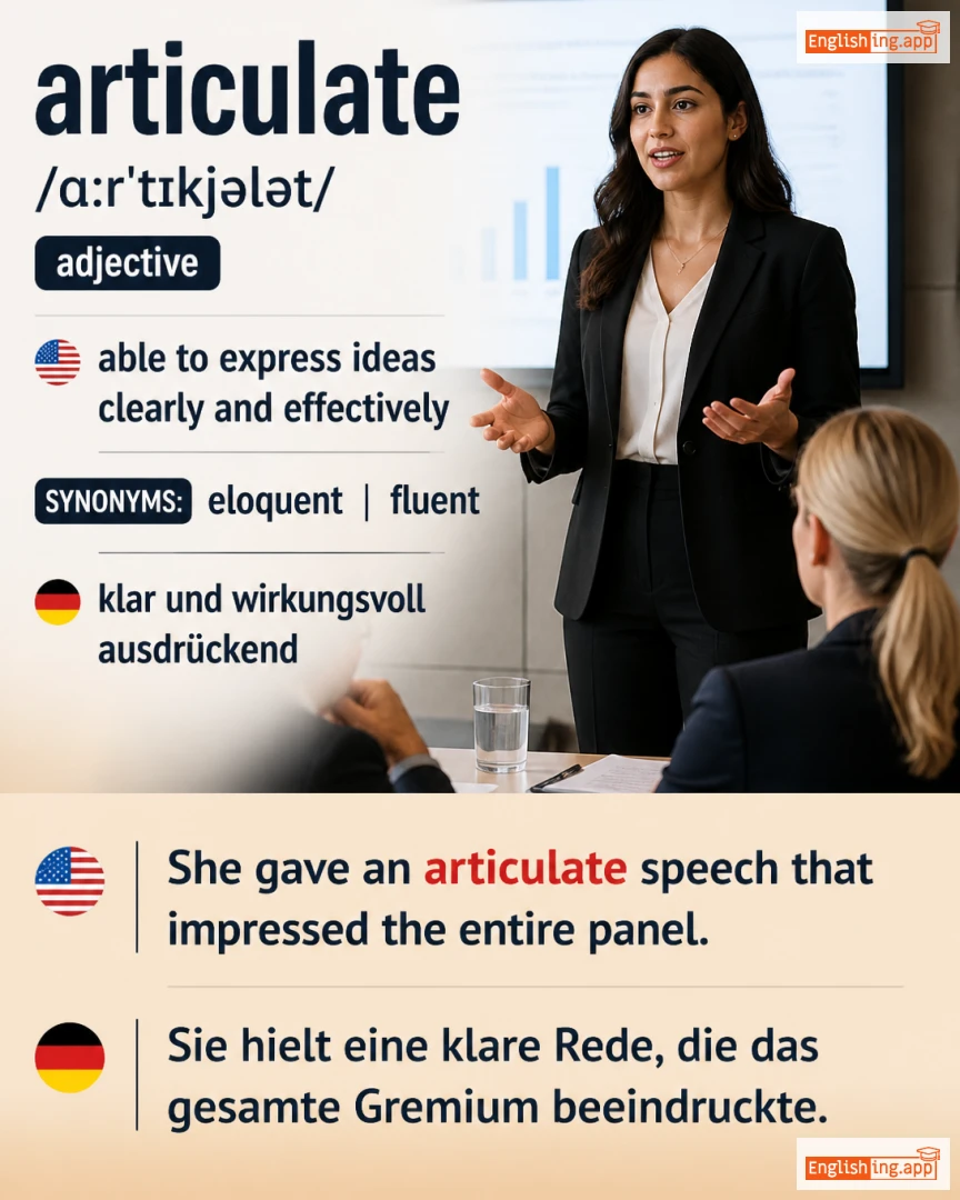 Articulate: English vocabulary meaning and example