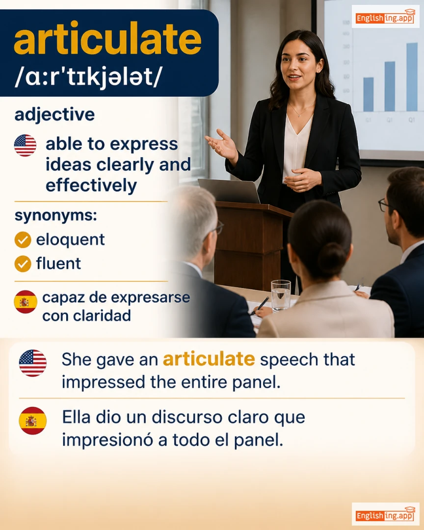 Articulate: English vocabulary meaning and example