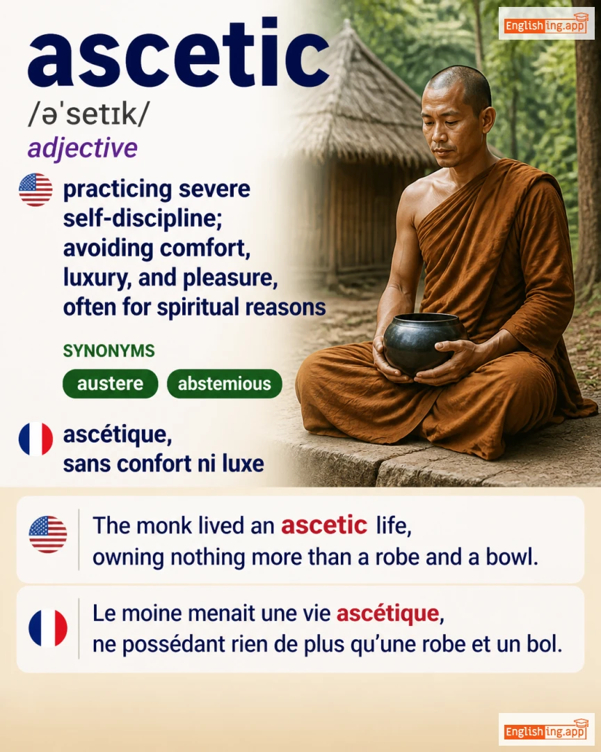 Ascetic: English vocabulary meaning and example