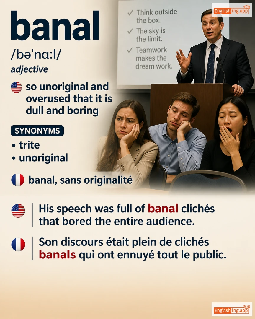 Banal: English vocabulary meaning and example